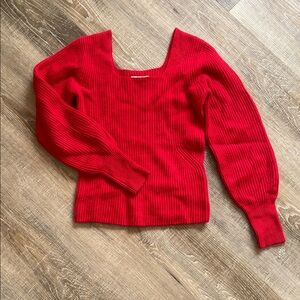 Madewell Red Women's Crew Neck Wool Sweater